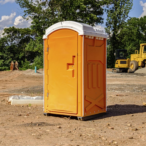 how often are the porta potties cleaned and serviced during a rental period in Fair Plain